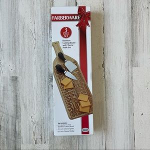 Farberware Cutting Board&Cheese Knife Set-NEW